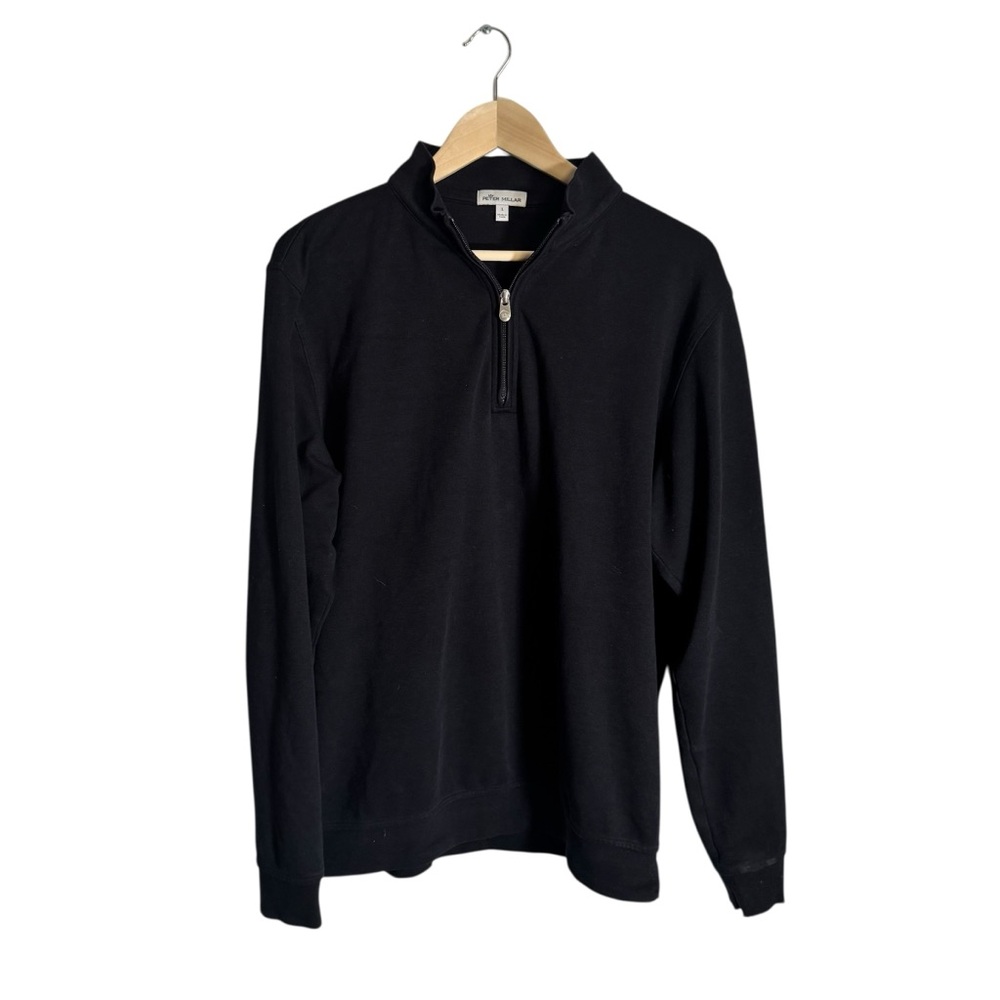 Peter Miller Quarter Zip Sweatshirt Men's Casual Top Black Golf Athleisure Large - Picture 2 of 6